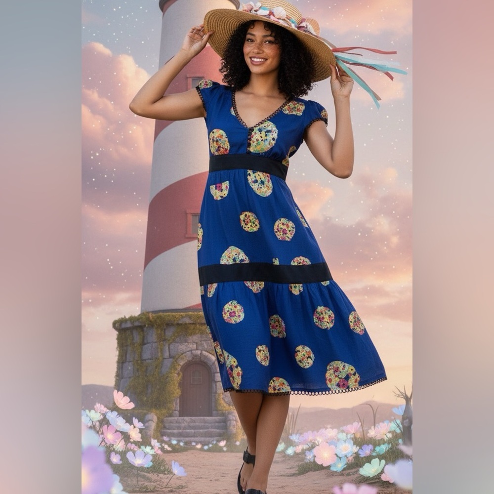 Maeve | Anthropologie "Lighthouse Route" Floral Silk Dress